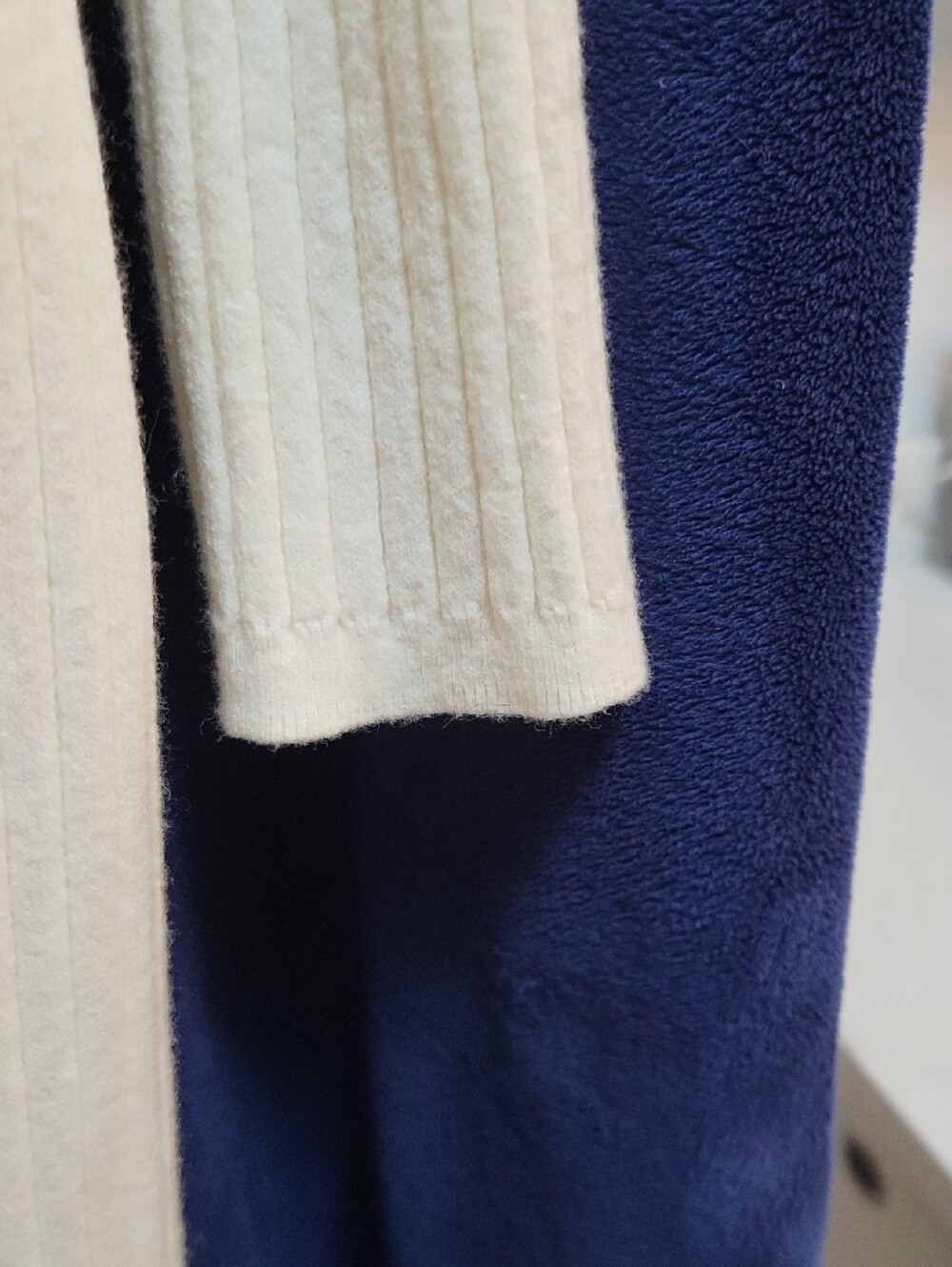 Cream Ribbed Longline Button-Front Sweater / Pant Set - Picture 5 of 7